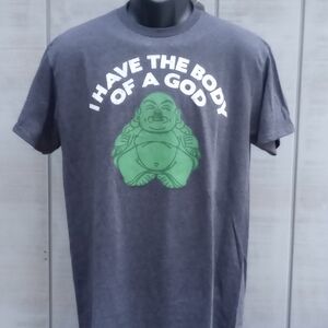 Men's Charcoal Tee with Green Graphic